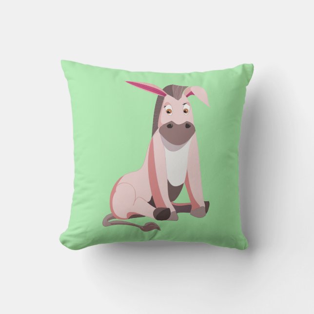 Pink Donkey Funny Pillow (Front)