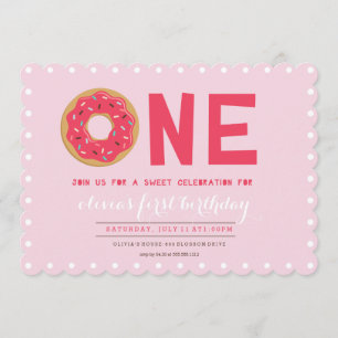 PINK DONUT BIRTHDAY INVITATION