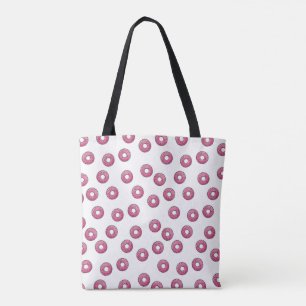 Pink Donut Polka Dot Pattern - Bakery Print Tote Bag
