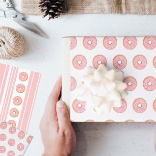 Pink Donuts design Wrapping Paper Sheet