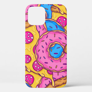 pink donuts pizza doughnuts iPhone 12 case