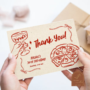 Pink Doodle Baby is Brewing Thank You Card