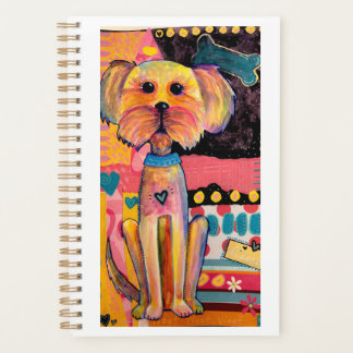 Pink Doodle Dog (Blank Inside) Planner
