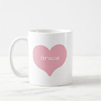 Pink Doodled Love Heart with Custom Name or Text