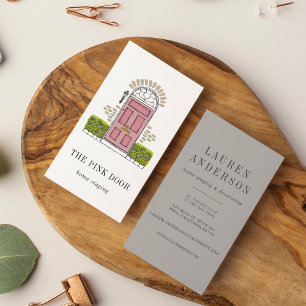 Pink Door Home Staging or Interior Design Business Card