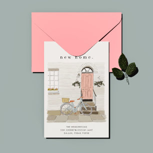 Pink Door Illustrated Moving Announcement