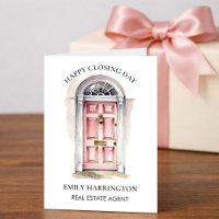 Pink Door Watercolor Closing Real Estate Agent