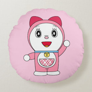Pink Doraemi Doraemon Anime Fanart Round Cushion