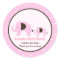Pink Dot Elephant Round Sticker