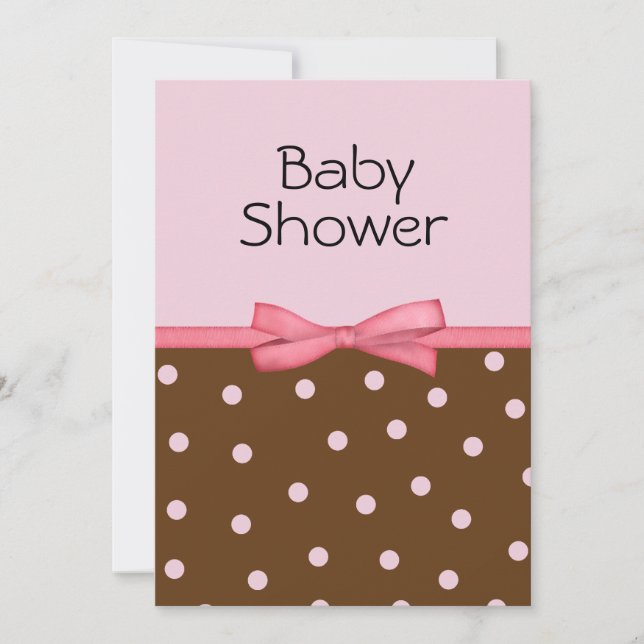 Pink Dots Baby Shower Invitations (Front)