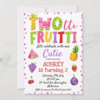 Pink Dots Colorful Two-tti Frutti Birthday Invitat