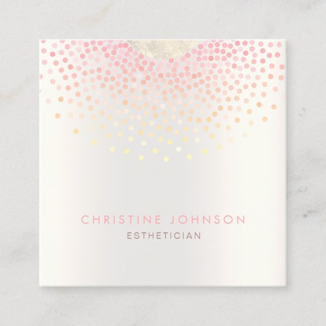 pink dots decor square business card (Front)
