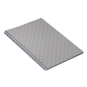 Pink Dots Girly Feminine Circles Happy Easter Grey Notebook