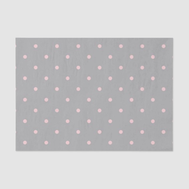 Pink Dots Girly Feminine Circles Happy Easter Grey Tissue Paper (Front)
