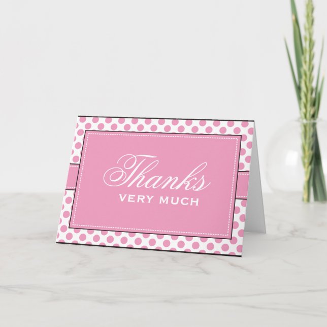 Pink  Dots : : Modern Thank You Cards (Front)
