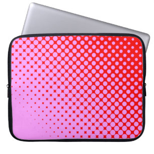 Pink Dots on Red Computer Sleeve