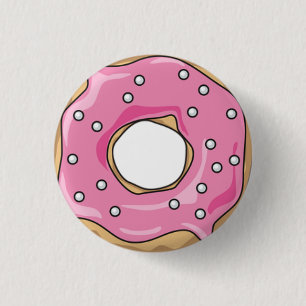 Pink Doughnut 3 Cm Round Badge