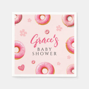 Pink Doughnut Baby Shower Paper Napkins