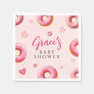 Pink Doughnut Baby Shower Paper Napkins