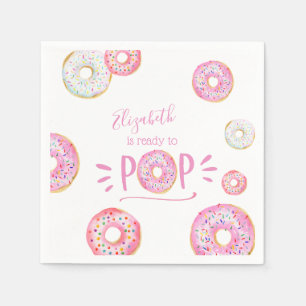 Pink Doughnut Baby Sprinkle Napkin
