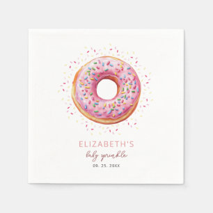 Pink Doughnut Baby Sprinkle Napkin