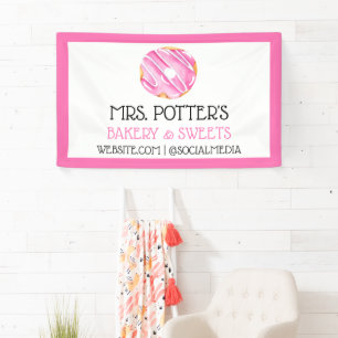Pink Doughnut Bakery Doughnut Promotional Doughnut Banner