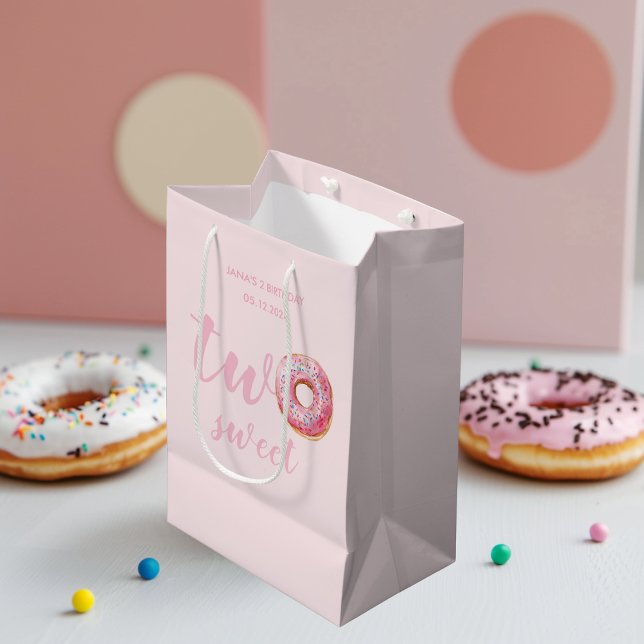  Pink Doughnut Birthday Medium Gift Bag (Creator Uploaded)