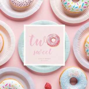 Pink Doughnut Birthday Napkin
