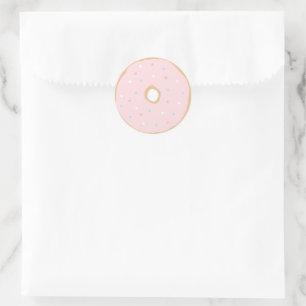 Pink Doughnut Birthday Party Classic Round Sticker