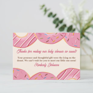 Pink Doughnut Delight Thank You Card