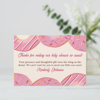 Pink Doughnut Delight Thank You Card