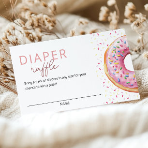 Pink Doughnut Diaper Raffle Enclosure Card