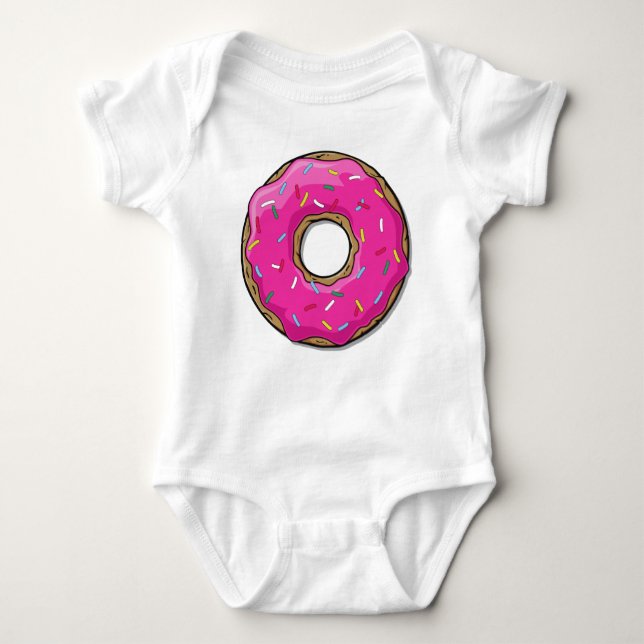 Pink Doughnut, Doughnut, Icing, Sprinkles, Frostin Baby Bodysuit (Front)