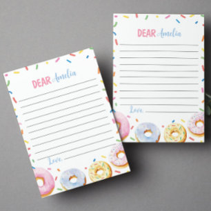 Pink Doughnut Girl Time Capsule Note Message Card