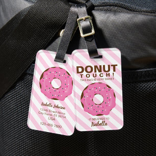 Pink Doughnut Luggage Tag