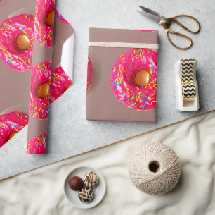 Pink Doughnut Matte Wrapping Paper