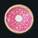 Pink Doughnut Paper Plates<br><div class="desc">Indulge your sweet tooth! Plates feature a fun pink doughnut in watercolor.</div>