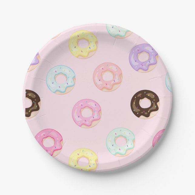 Pink Doughnut Party Plate (Front)