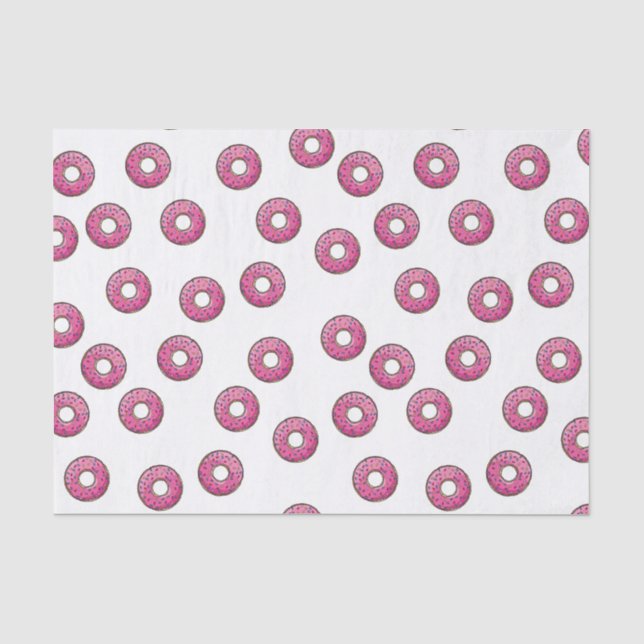 Pink Doughnut Pattern Tissue Paper (Front)