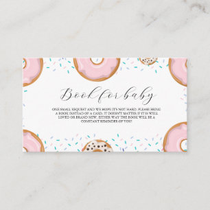 Pink Doughnut Sprinkle Baby Shower Book Request Enclosure Card
