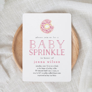 Pink Doughnut Sprinkles   Baby Sprinkle Invitation
