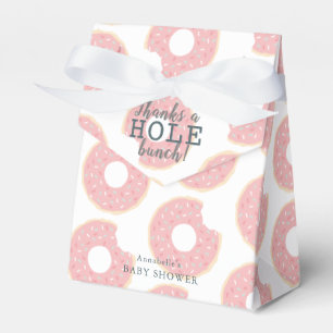 Pink Doughnut Thank You Baby Shower Gift Favour Box