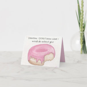 Pink Doughnut Valentine Holiday Card