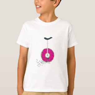 Pink Doughnut Wheel Unicycle Colourful Sprinkles T-Shirt