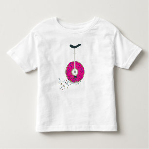 Pink Doughnut Wheel Unicycle Colourful Sprinkles Toddler T-Shirt