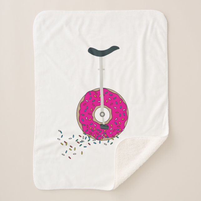 Pink Doughnut Wheel Unicycle with Colourful Sprink Sherpa Blanket (Front)