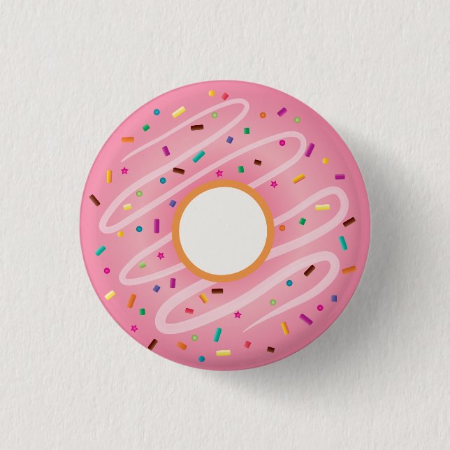 Pink Doughnut with Rainbow Sprinkles 3 Cm Round Badge (Front)