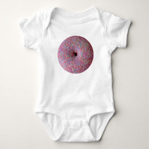 Pink doughnut with sprinkles baby bodysuit