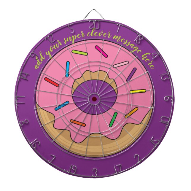 Pink Doughnut with Sprinkles Dartboard (Front)