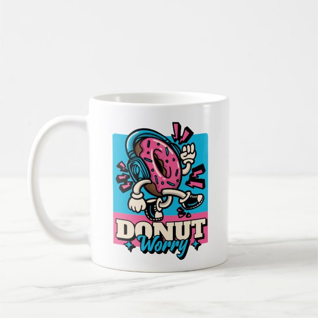 Pink Doughnut Worry Coffee Mug (Left)